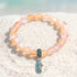 Supports Ocean Animal Rescue Bracelet - Recycled 8mm Frosted Sea Glass Beads With Blue Scaled Fish Charm - Yellow - Approx. 6.93"/17.6cm - image 18