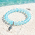 Supports Ocean Animal Rescue Bracelet - Recycled 8mm Frosted Sea Glass Beads With Blue Scaled Fish Charm - image 5