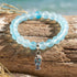 Supports Ocean Animal Rescue Bracelet - Recycled 8mm Frosted Sea Glass Beads With Blue Scaled Fish Charm - image 6