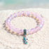 Help Save Seahorses Life Bracelet - Recycled 8mm Frosted Sea Glass Beads With Seahorse Charm - Light Pink - Approx. 6.93"/17.6cm - image 19