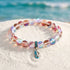 Help Save Seahorses Life Bracelet - Recycled 8mm Frosted Sea Glass Beads With Seahorse Charm - Red - Approx. 6.93"/17.6cm - image 25