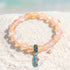 Help Save Seahorses Life Bracelet - Recycled 8mm Frosted Sea Glass Beads With Seahorse Charm - Yellow - Approx. 6.93"/17.6cm - image 16