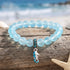 Help Save Seahorses Life Bracelet - Recycled 8mm Frosted Sea Glass Beads With Seahorse Charm - image 5