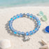 Octopus Bracelet That Cleans The Ocean - Recycled 8mm Iridescent Beads Sea Glass Beads - Blue Gray - Approx. 6.93"/17.6cm - image 10