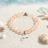 Ocean Cleanup Dolphin Bracelet From Ocean Debris - Recycled 8mm Iridescent Beads Sea Glass Beads - Orange - Approx. 6.93"/17.6cm - image 14