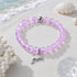 Ocean Cleanup Dolphin Bracelet From Ocean Debris - Recycled 8mm Iridescent Beads Sea Glass Beads - Purple - Approx. 6.93"/17.6cm - image 2