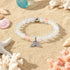 Whale Bracelet Supporting Ocean Cleanup - Recycled 8mm Iridescent Sea Glass Beads With Whale Tail Charm - image 5