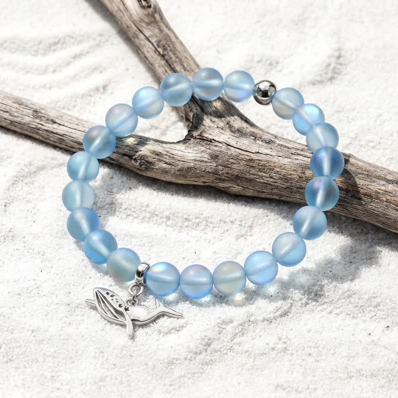 Save The Whales Bracelet - Recycled 8mm Glimmering Sea Glass Beads | Turn Ocean Trash Into Hope - image 6