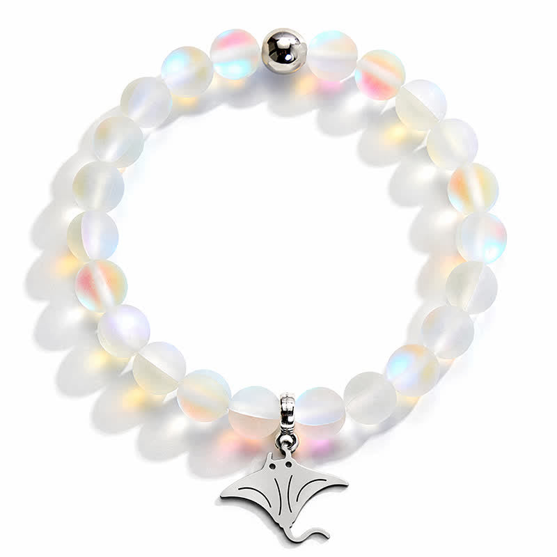Glow Like The Ocean Manta Ray Bracelet - Recycled 8mm Glimmering Sea Glass Beads For Ocean Cleanup - image 9