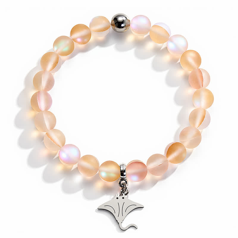 Glow Like The Ocean Manta Ray Bracelet - Recycled 8mm Glimmering Sea Glass Beads For Ocean Cleanup - image 15