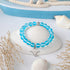 Glow Like The Ocean Manta Ray Bracelet - Recycled 8mm Glimmering Sea Glass Beads For Ocean Cleanup - Blue - Approx. 6.93"/17.6cm - image 12