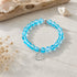 Protect Little Tropical Fish Bracelet - Recycled 8mm Glimmering Sea Glass Beads From Marine Debris - Blue - Approx. 6.93"/17.6cm - image 12