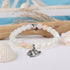 Protect Little Tropical Fish Bracelet - Recycled 8mm Glimmering Sea Glass Beads From Marine Debris - White - Approx. 6.93"/17.6cm - image 8