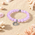 Protect Little Tropical Fish Bracelet - Recycled 8mm Glimmering Sea Glass Beads From Marine Debris - Purple - Approx. 6.93"/17.6cm - image 10