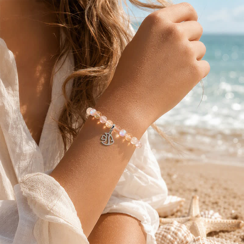 Protect Little Tropical Fish Bracelet - Recycled 8mm Glimmering Sea Glass Beads From Marine Debris - image 1