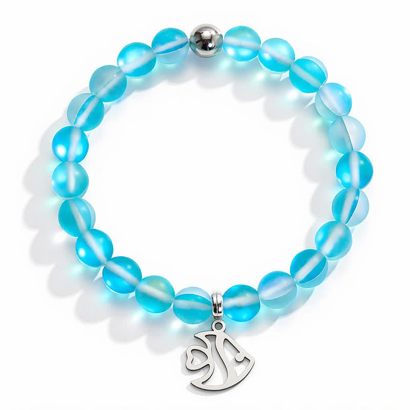 Protect Little Tropical Fish Bracelet - Recycled 8mm Glimmering Sea Glass Beads From Marine Debris - image 13