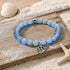 Protect Little Tropical Fish Bracelet - Recycled 8mm Glimmering Sea Glass Beads From Marine Debris - Blue Gray - Approx. 6.93"/17.6cm - image 6