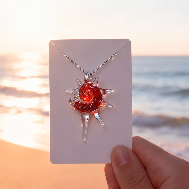 Save The Ocean The Ocean's Spiral Bracelet - Conch Pendant Made From Recovered Marine Debris - Red - Approx. 19.69" / 50cm - image 10