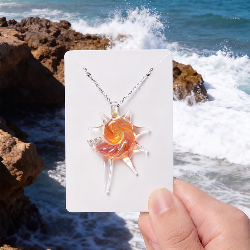 Save The Ocean The Ocean's Spiral Bracelet - Conch Pendant Made From Recovered Marine Debris - Orange - Approx. 19.69" / 50cm - image 12