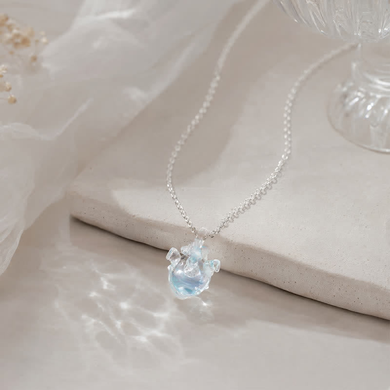 The Heart Of The Ocean Color-Changing Necklace - Glass Pendant Crafted From Recycled Marine Debris - Blue - Approx. 15.75" / 40cm - image 11