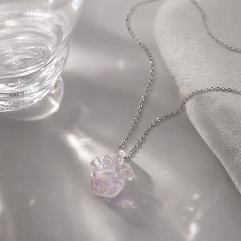 The Heart Of The Ocean Color-Changing Necklace - Glass Pendant Crafted From Recycled Marine Debris - Purple - Approx. 15.75" / 40cm - image 12