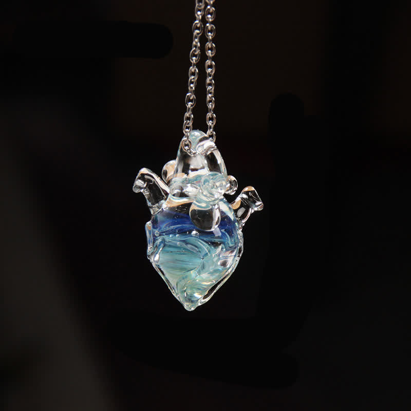 The Heart Of The Ocean Color-Changing Necklace - Glass Pendant Crafted From Recycled Marine Debris - image 5