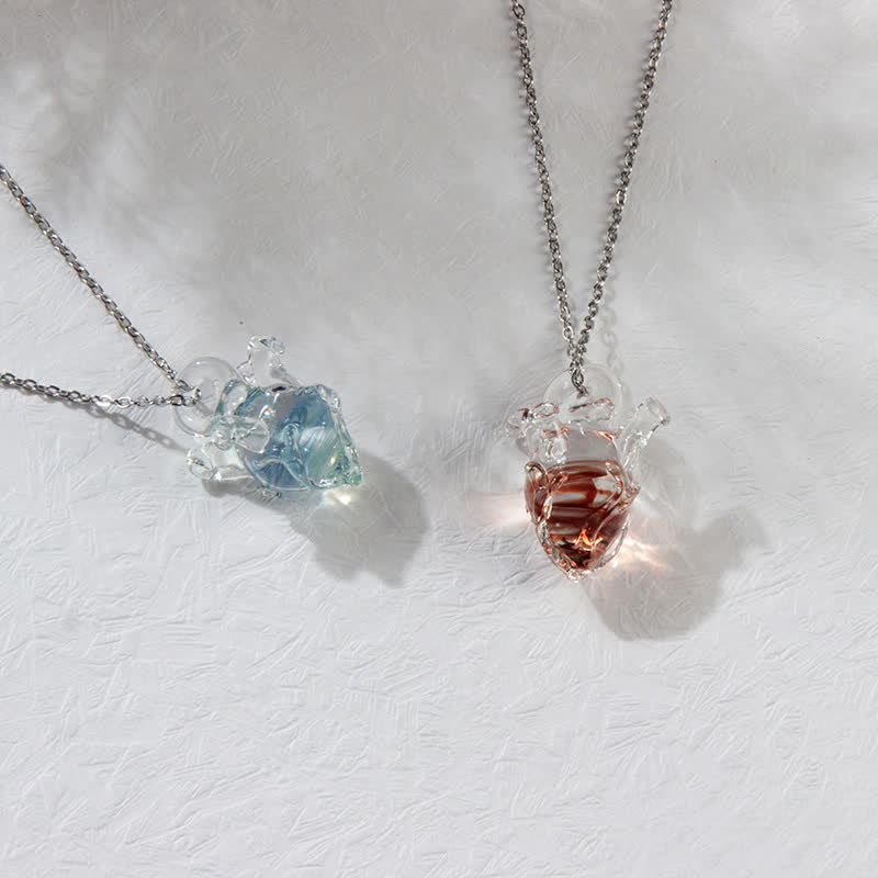 The Heart Of The Ocean Color-Changing Necklace - Glass Pendant Crafted From Recycled Marine Debris - image 0