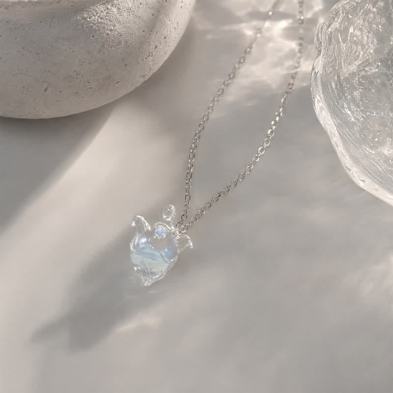 The Heart Of The Ocean Color-Changing Necklace - Glass Pendant Crafted From Recycled Marine Debris - White - Approx. 15.75" / 40cm - image 10