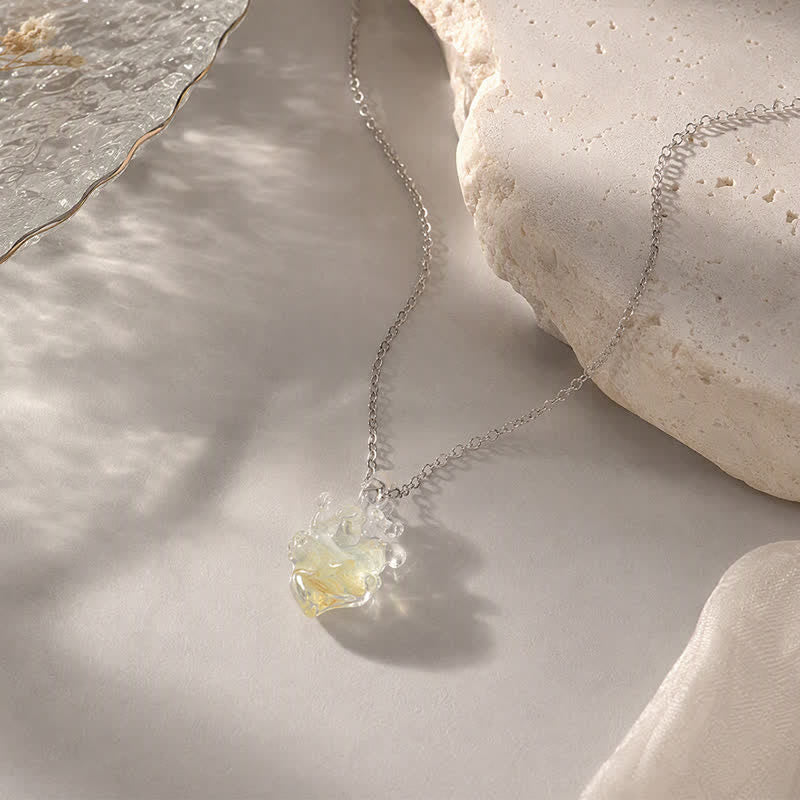 The Heart Of The Ocean Color-Changing Necklace - Glass Pendant Crafted From Recycled Marine Debris - Yellow - Approx. 15.75" / 40cm - image 7