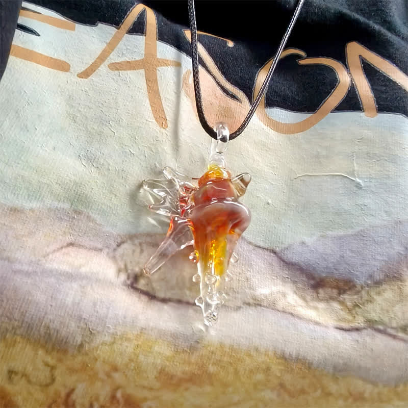 The Spiky Conch Necklace - Glass Pendant Made From Recovered Ocean Waste - image 9