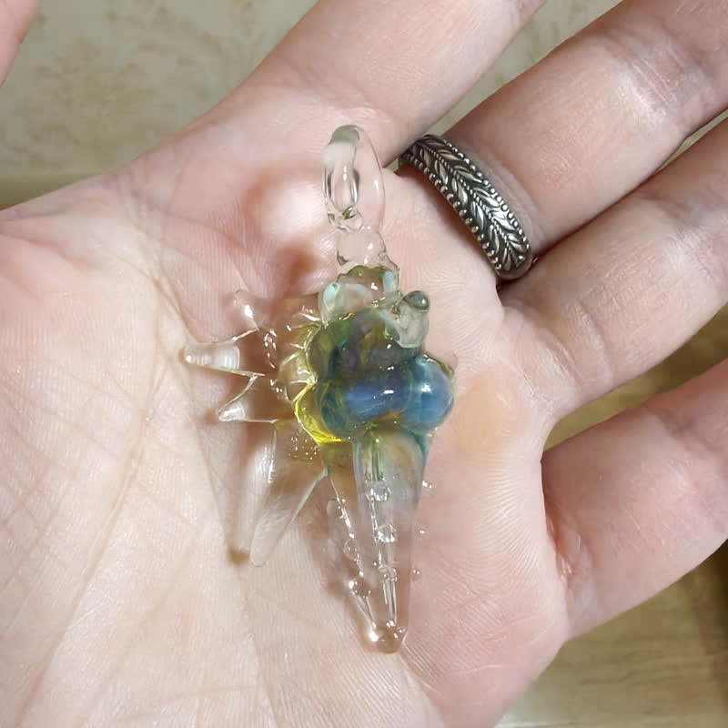 The Spiky Conch Necklace - Glass Pendant Made From Recovered Ocean Waste - image 5