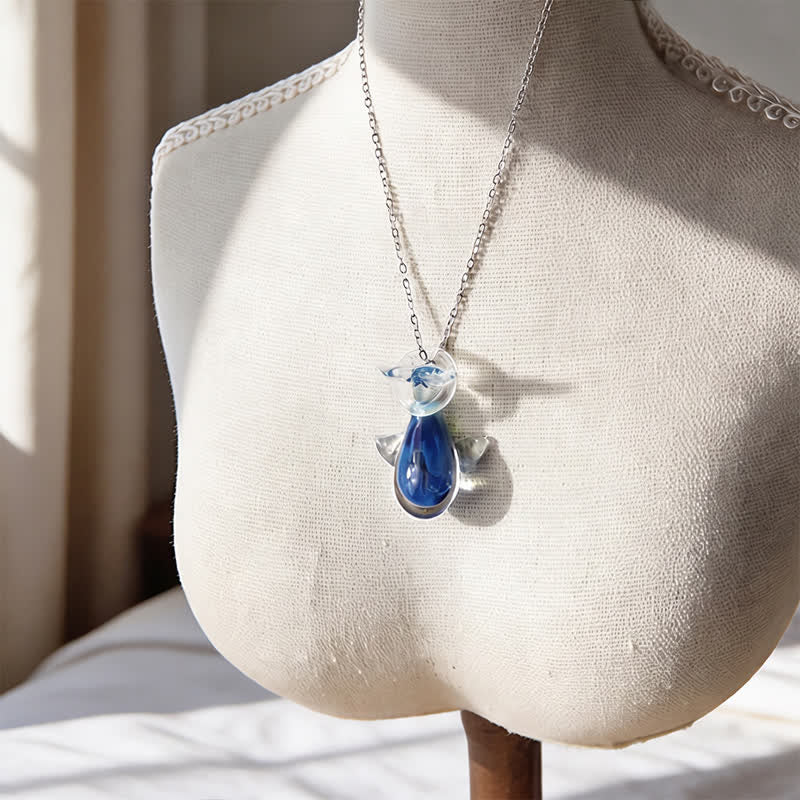 Ocean Drop Whale Necklace - Recycled Glass Pendant To Protect The Whales - image 6