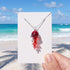 Save The Jellyfish Sea Glass Necklace - Recycled Ocean Glass Supporting Ocean Cleanup - Red - Approx. 19.69" / 50cm - image 8