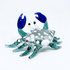 Hand Blown Glass Crab Figurine Decor - White Spotted Crab Collectible - image 3