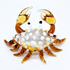 Hand Blown Glass Crab Figurine Decor - White Spotted Crab Collectible - image 7