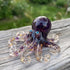 Healing Crystal Octopus Sea Animal Decor - Handmade Resin Glass Octopus with Gold Flakes - Purple - image 3