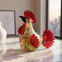 Hand Blown Glass Rooster Figurine - Multicolor Confetti Glass Chicken Statue Decor - image 5