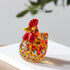 Colored Glazed Glass Chicken Figurines - Speckled Glass Hen Collection Animal Ornaments - Colored - image 5