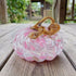 Pumpkin Figurines With Curly Stem - Handcrafted Fall Table Decor - Light Pink - image 2