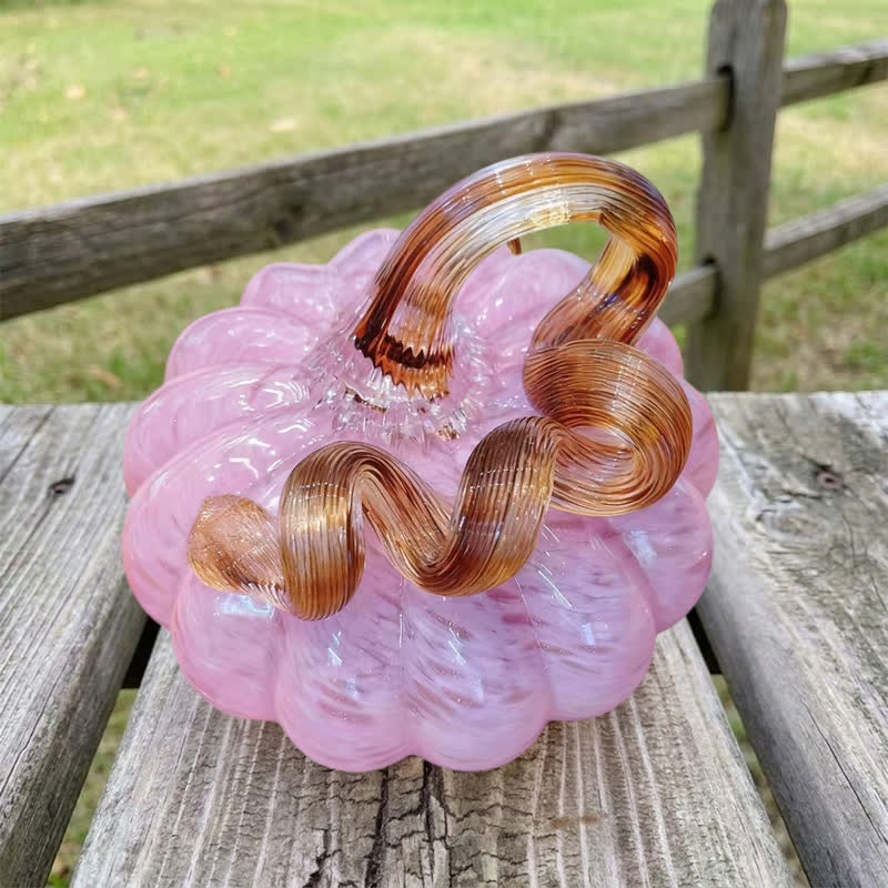 Pumpkin Figurines With Curly Stem - Handcrafted Fall Table Decor - image 5