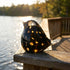 Art Glass Bird Statue with Golden Speckled Breast - Handcrafted Ocean Sunset Glass Bird - Black - image 6