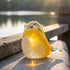 Art Glass Bird Statue with Golden Speckled Breast - Handcrafted Ocean Sunset Glass Bird - Yellow - image 3