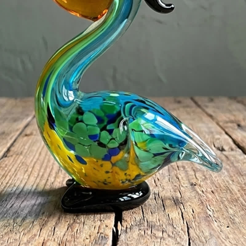Coastal Art Glass Red Fish Pelican Figurine - Handblown Colorful Art Glass | Ocean Decor - image 3