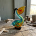 Coastal Art Glass Red Fish Pelican Figurine - Handblown Colorful Art Glass | Ocean Decor - image 1