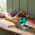 Morning Light Suncatcher Bird Figurine - Handblown Art Crystal Glass Ornament - Blue & Tan - image 7