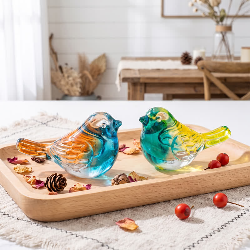 Morning Light Suncatcher Bird Figurine - Handblown Art Crystal Glass Ornament - image 2