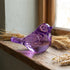 Morning Light Suncatcher Bird Figurine - Handblown Art Crystal Glass Ornament - Purple - image 10