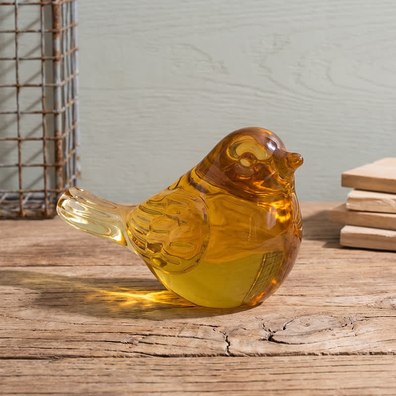Morning Light Suncatcher Bird Figurine - Handblown Art Crystal Glass Ornament - Yellow - image 9