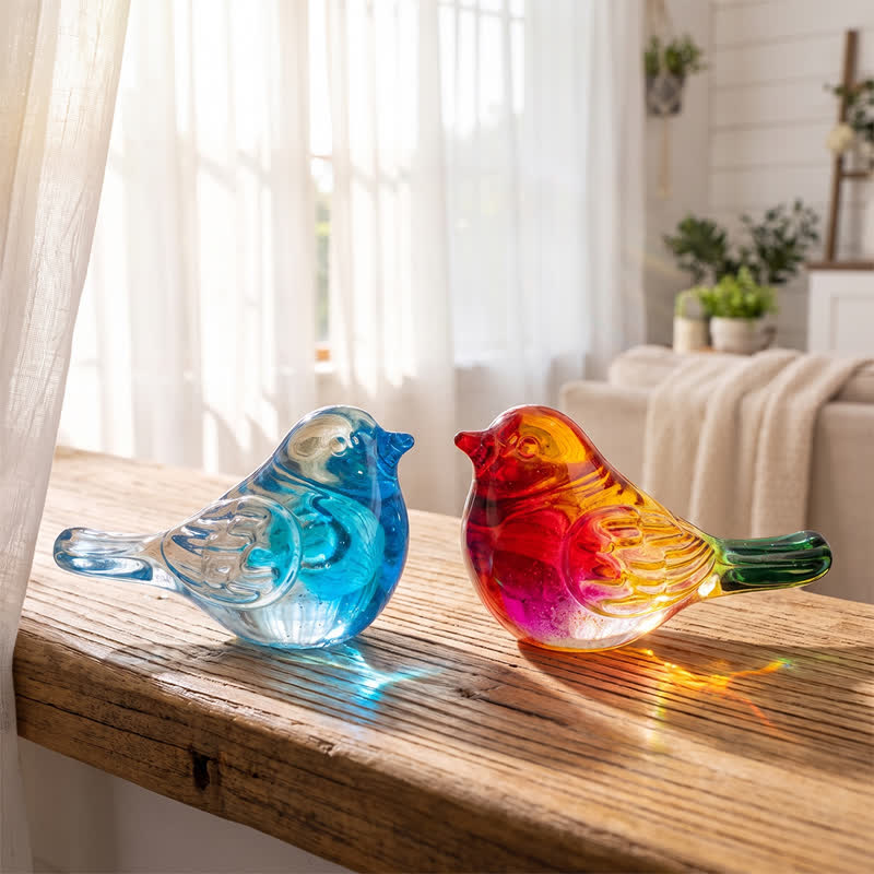 Morning Light Suncatcher Bird Figurine - Handblown Art Crystal Glass Ornament - image 1