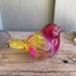 Morning Light Suncatcher Bird Figurine - Handblown Art Crystal Glass Ornament - Yellow & Pink - image 3